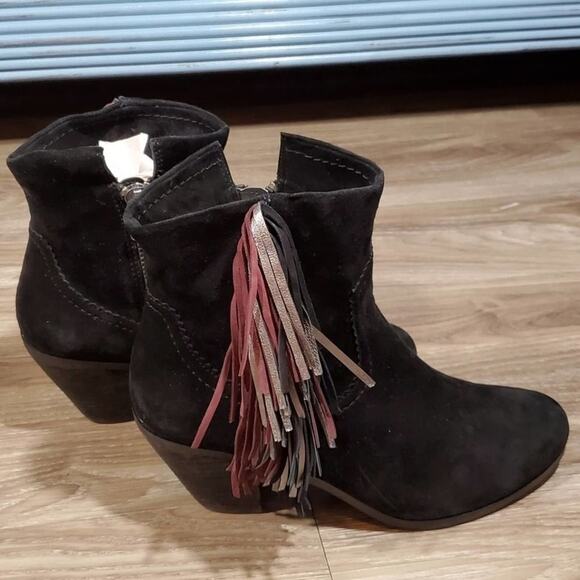 SAM Edelman multi colored‎ fringe ankle boots - Picture 4 of 9